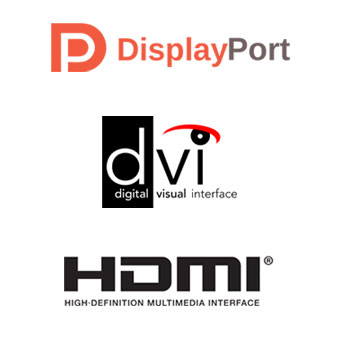 Video Schnittstellen - DisplayPort, DVI, HDMI.