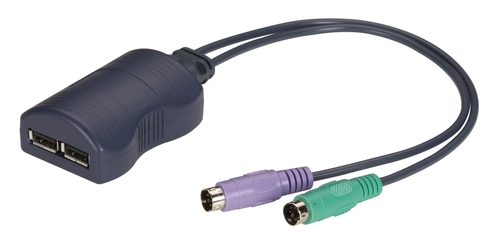Adaptateur PS2 vers USB, pour clavier et souris avec interface PS2, prend  en charge le commutateur KVM, avec circuit intégré USB noir intégré